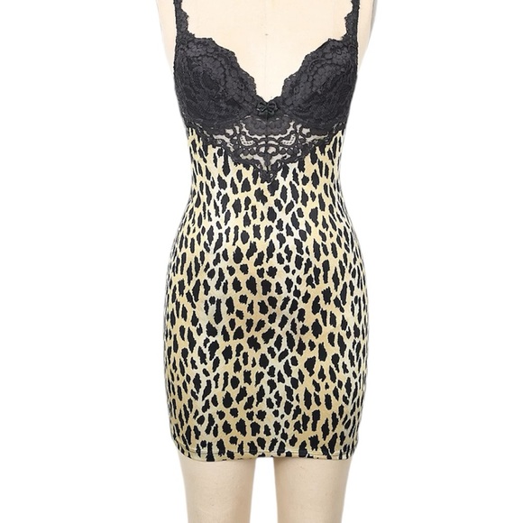 VICTORIAS SECRET VINTAGE Y2K ANIMAL PRINT MIRACLE BRA SLIP 34B - Picture 1 of 8